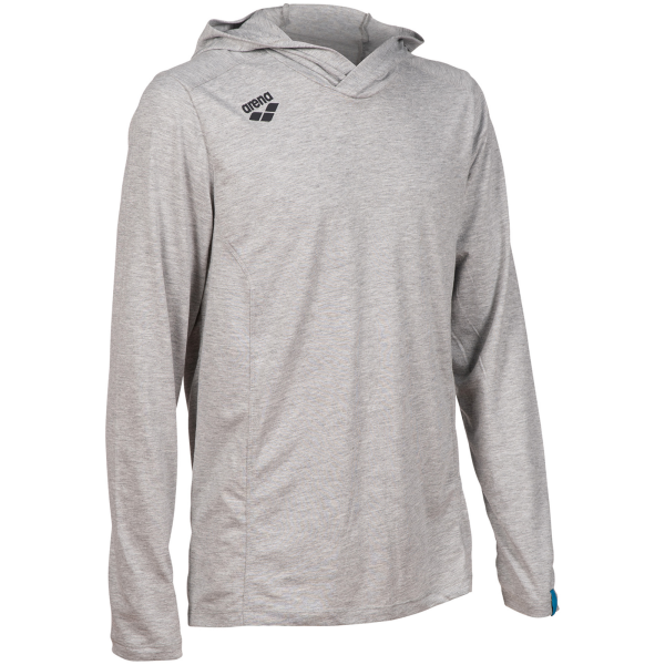 Arena Team Hooded Long Sleeve T-Shirt Panel XS medium grey heather Unisex