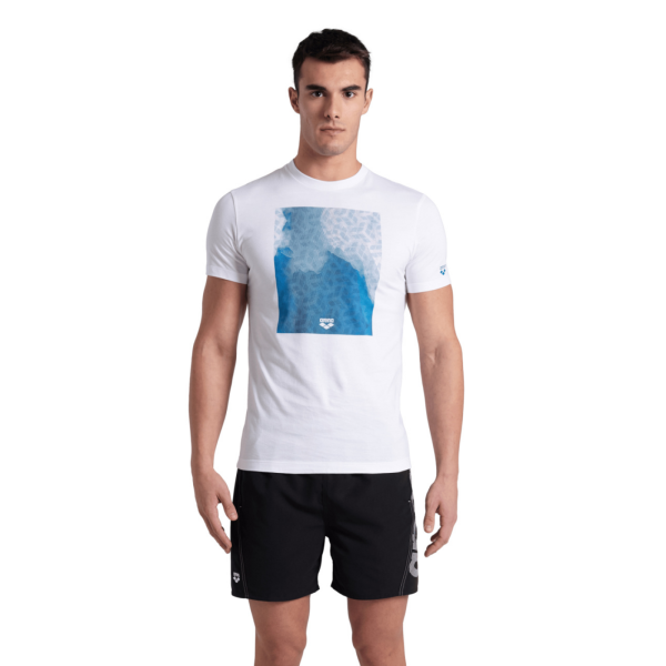 Arena M T-Shirt Solid Cotton XL white/water monogram Herren