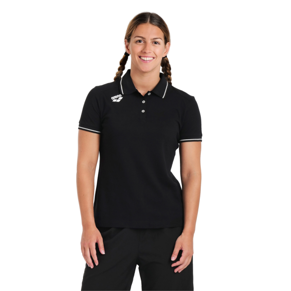 Arena W Team Poloshirt Solid Cotton XS black Damen