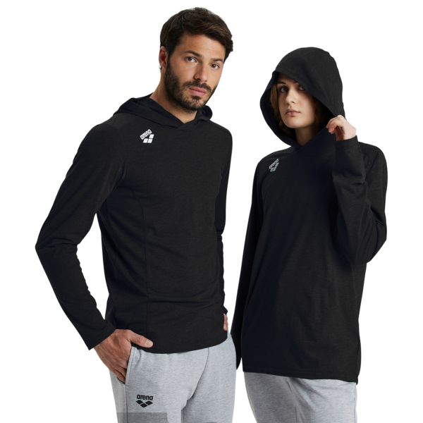 Arena Team Hooded Long Sleeve T-Shirt Panel M black heather Unisex Produktbild 3