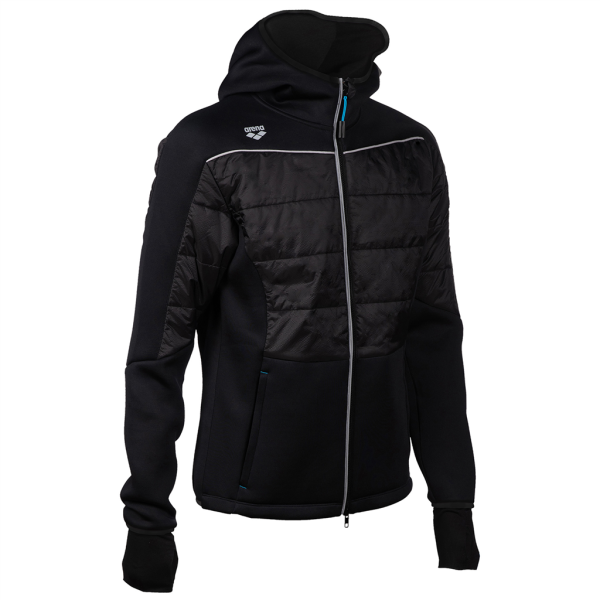 Arena Team Hooded F/Z Half-Quilted Jacket XS black Unisex