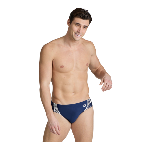 Arena M Swim Briefs Graphic D 4 navy/white Herren
