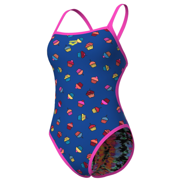 Arena W Arena Reversible Swimsuit Challenge Back D 34 royal multi/shocking pink Damen Produktbild 1