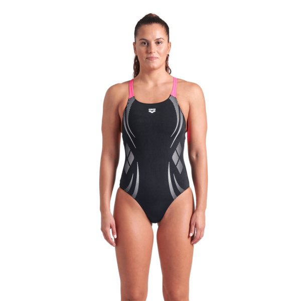 Arena W Arena Poseidonia Swimsuit Swim Pro Back Lb D 40 black/shocking pink Damen