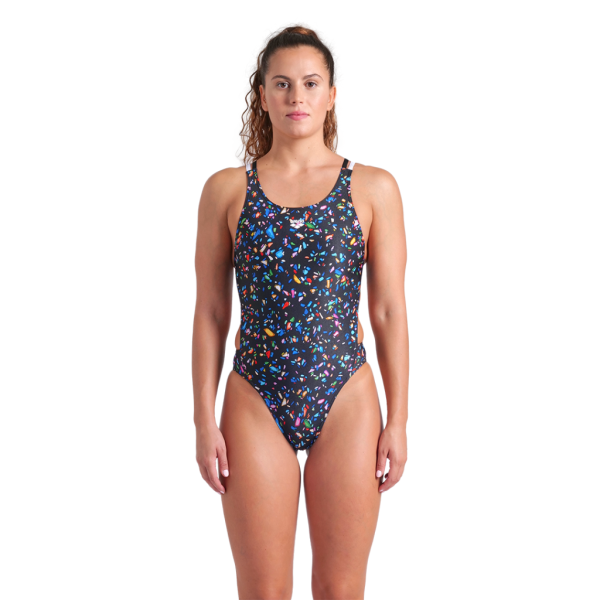Arena W Arena Confetti Swimsuit Swim Tech Multi D 40 black multi/black/white Damen