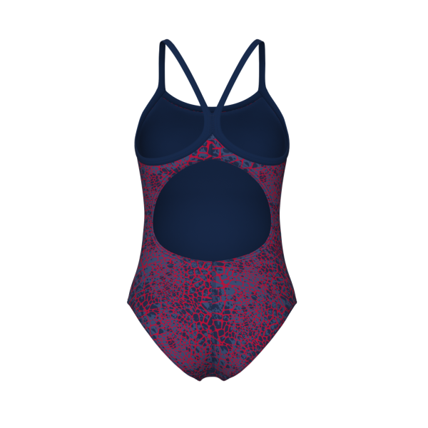 Arena W Arena Snakeskin Swimsuit Lightdrop Back D 42 navy/team redwhiteblue Damen Produktbild 2