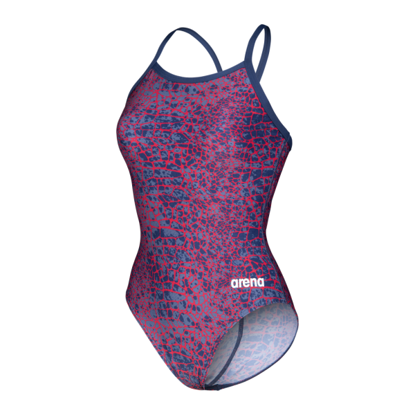 Arena W Arena Snakeskin Swimsuit Lightdrop Back D 44 navy/team redwhiteblue Damen Produktbild 1