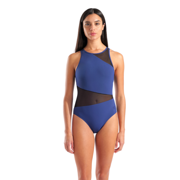 Arena W Arena Mesh Angle Swimsuit Vent Back B D 40 navy Damen