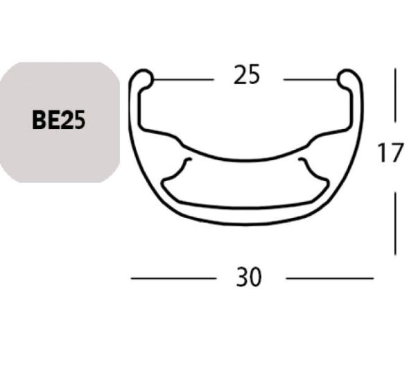 Exal FELGE BE 25, 26" 36L SCHW 25-559 VL:6,5MM EINFACHOESEN