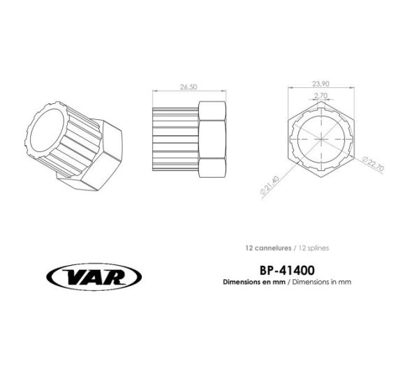 VAR Kompaktinnenlagerwerkzeug BP-41400 f&uuml;r Campagnolo Record, Chorus & Athena Produktbild 1