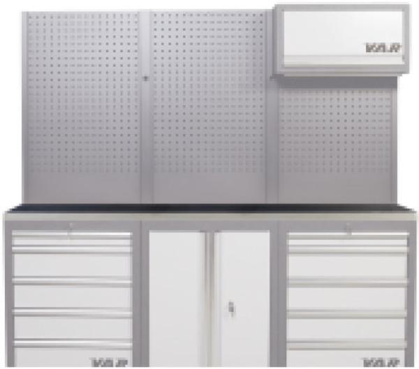 VAR Edelstahl-Arbeitsplatte MO-52015 f&uuml;r 3 Schr&auml;nke 2041,5 x 463 x 38 mm Produktbild 1