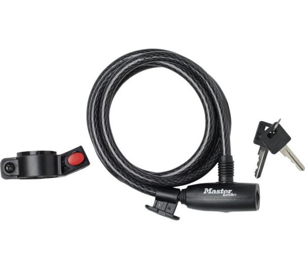Master Lock Kabelschloss 8232 Schwarz 10 mm x 1800 mm Schl&uuml;ssel
