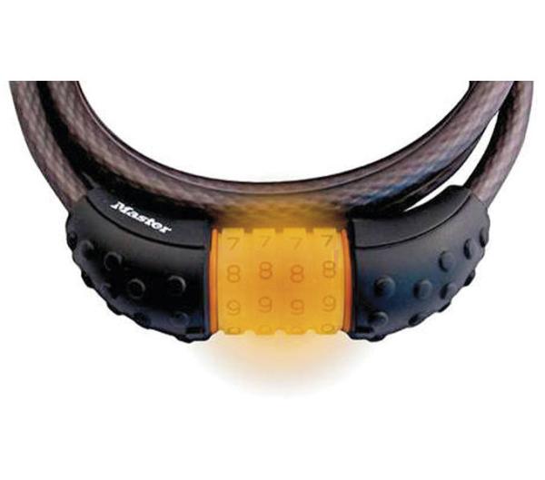 Master Lock Kabelschloss Quantum Schwarz 12 mm x 1800 mm Zahlenkombination einstellbar Produktbild 1