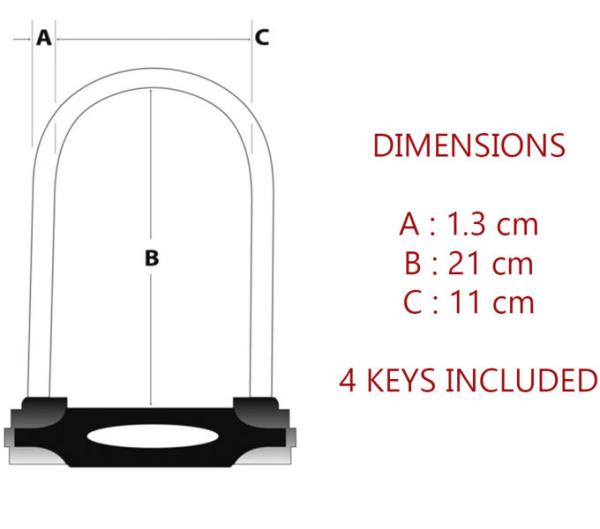 Master Lock B&uuml;gelschloss 8195 Grau 13 mm x 210 mm x 110 mm Schl&uuml;ssel Produktbild 4