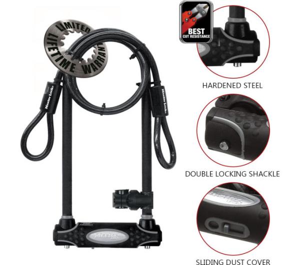 Master Lock B&uuml;gelschloss 8285LW Schwarz 13 mm x 280 mm x 110 mm / 10 mm x 1200 mm Schl&uuml;ssel Produktbild 1