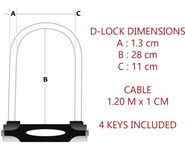 Master Lock B&uuml;gelschloss 8285LW Schwarz 13 mm x 280 mm x 110 mm / 10 mm x 1200 mm Schl&uuml;ssel Produktbild 4