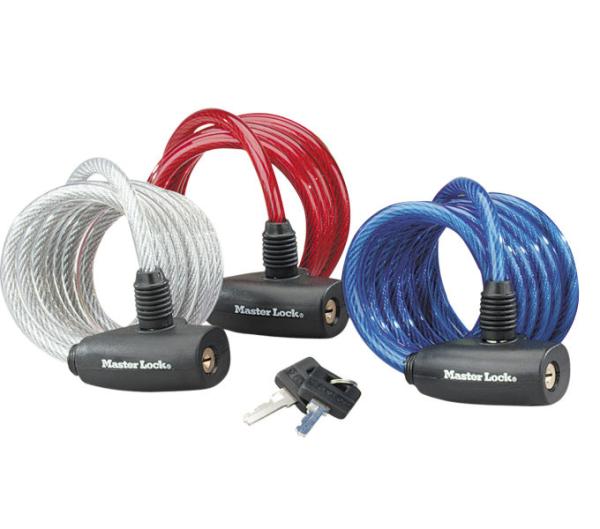 Master Lock Kabelschloss Family 3er Pack 8 mm x 1800 mm Schl&uuml;ssel gleichschlie&szlig;end Produktbild 1