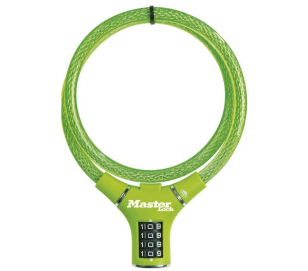 Master Lock Kabelschloss 8229 Gr&uuml;n 12 mm x 900 mm Zahlenkombination einstellbar