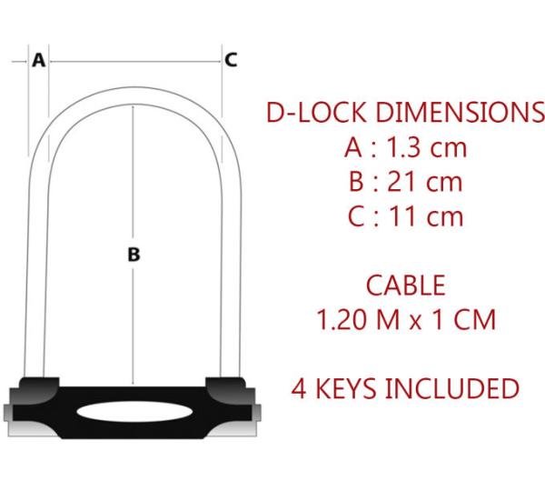Master Lock B&uuml;gelschloss 8274 Schwarz 13 mm x 210 mm x 110 mm / 10 mm x 1200 mm Schl&uuml;ssel Produktbild 4
